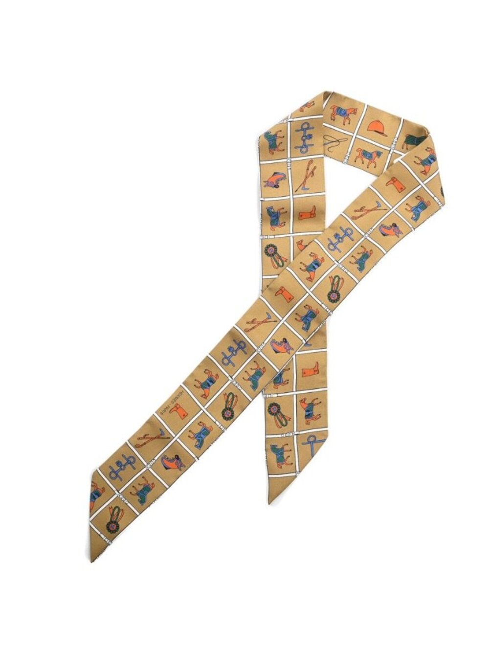 Hermes Scarf Twilly Scarves Brown - Picture 1 of 5